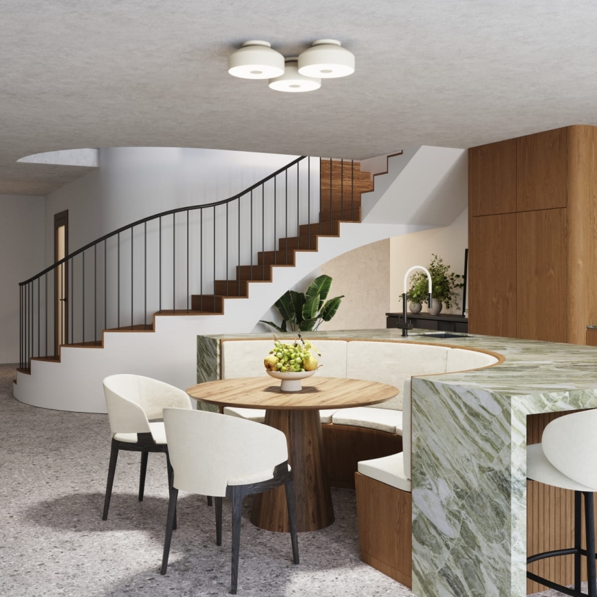 Φωτιστικό οροφής OMIQ 4xE27/15W/230V, διάμ. 30 cm, σε κρεμ απόχρωση