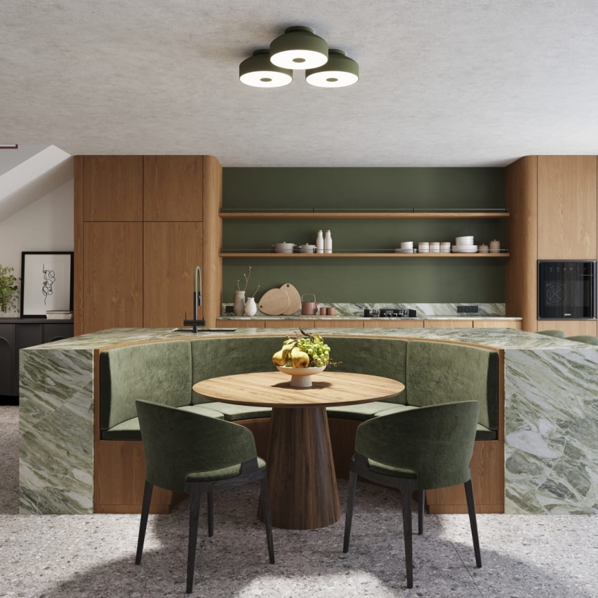 Φωτιστικό οροφής OMIQ 4xE27/15W/230V, Ø 30 cm, πράσινο