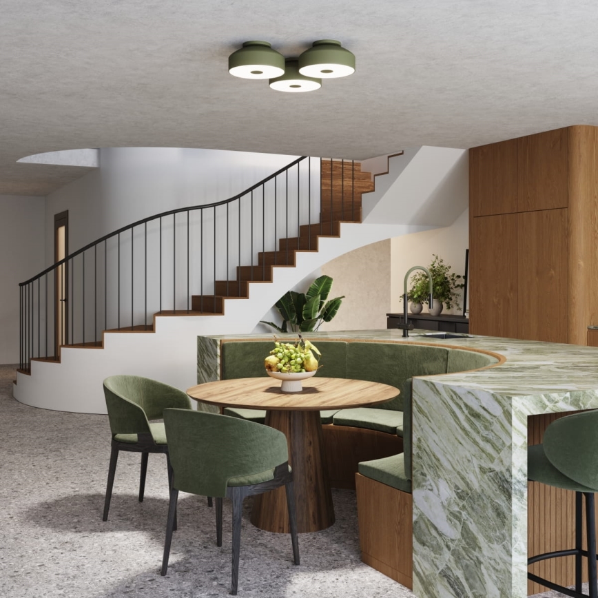 Φωτιστικό οροφής OMIQ 4xE27/15W/230V, Ø 30 cm, πράσινο