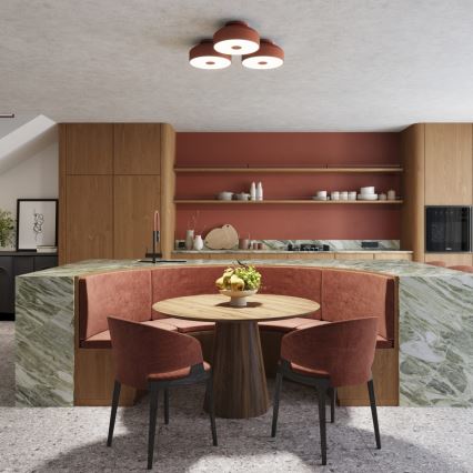 Φωτιστικό οροφής OMIQ 4xE27/15W/230V Ø 30 εκ. κόκκινο