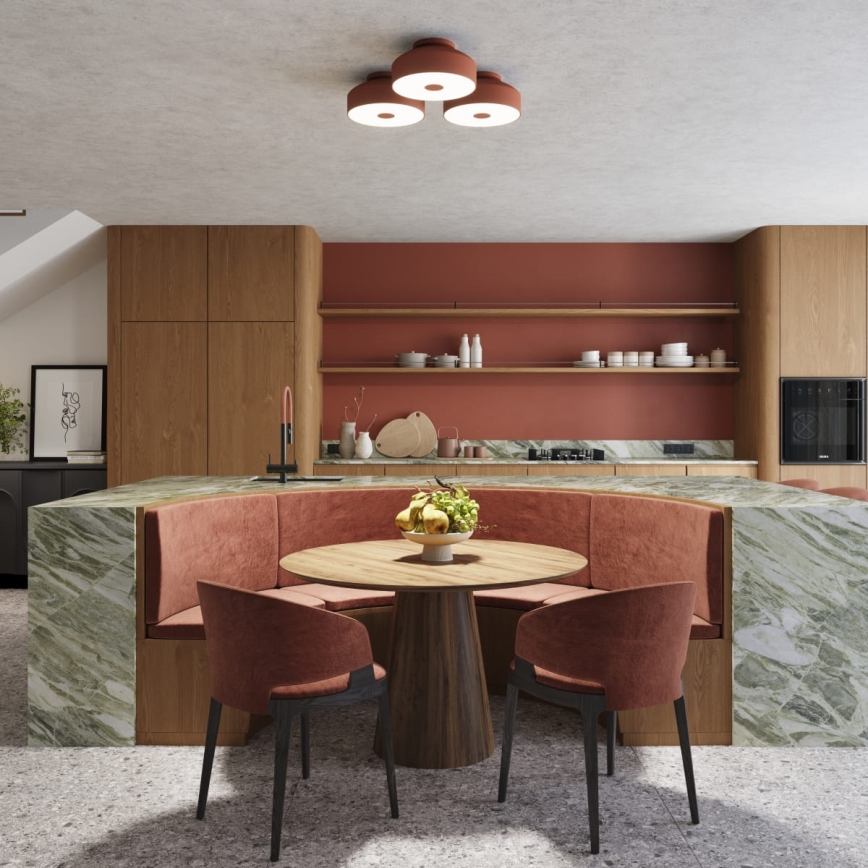 Φωτιστικό οροφής OMIQ 4xE27/15W/230V Ø 30 εκ. κόκκινο