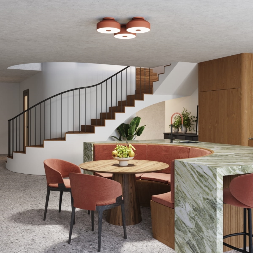 Φωτιστικό οροφής OMIQ 4xE27/15W/230V Ø 30 εκ. κόκκινο