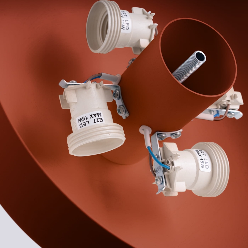 Φωτιστικό οροφής OMIQ 4xE27/15W/230V Ø 30 εκ. κόκκινο