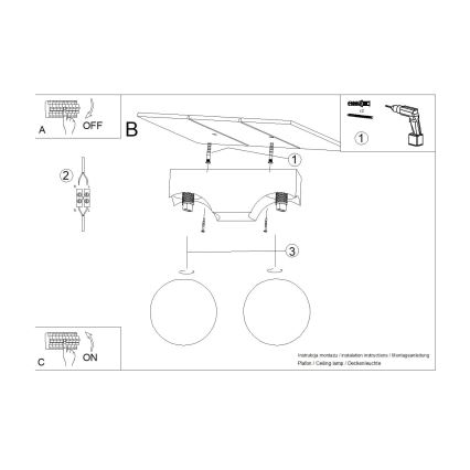 Φωτιστικό οροφής BULBO 2xG9/8W/230V οξιά/λευκό