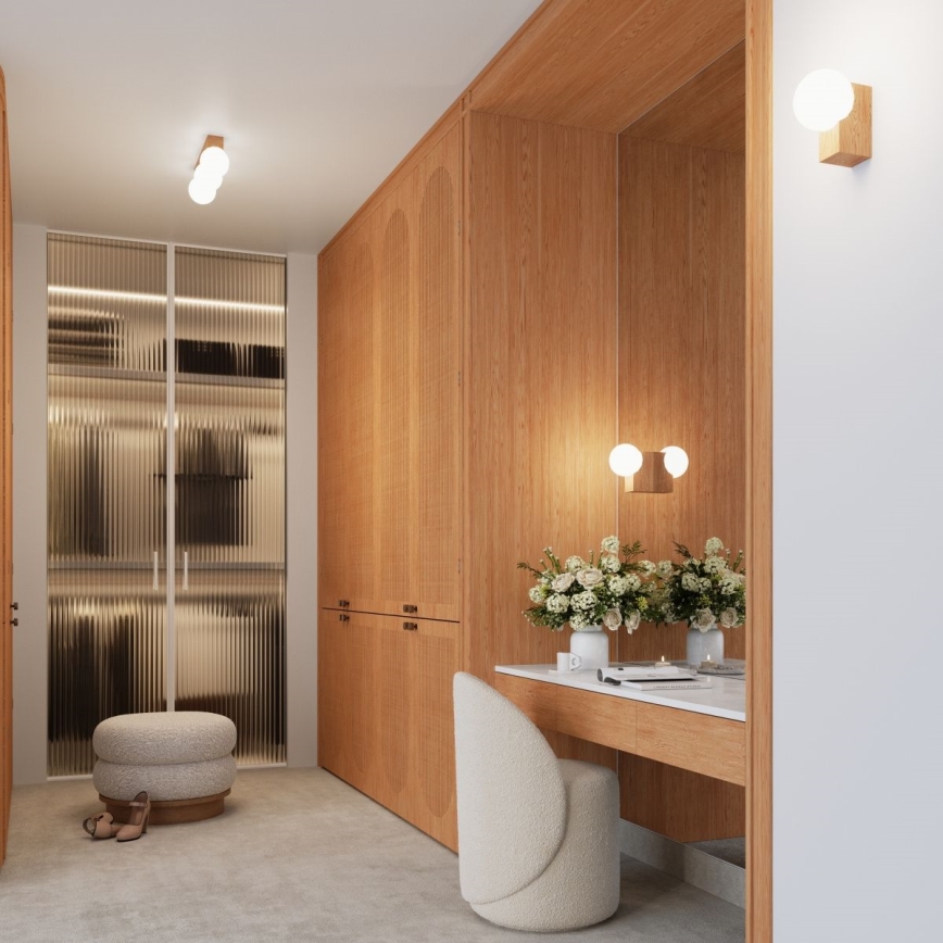 Φωτιστικό οροφής BULBO 3xG9/8W/230V οξιά/λευκό