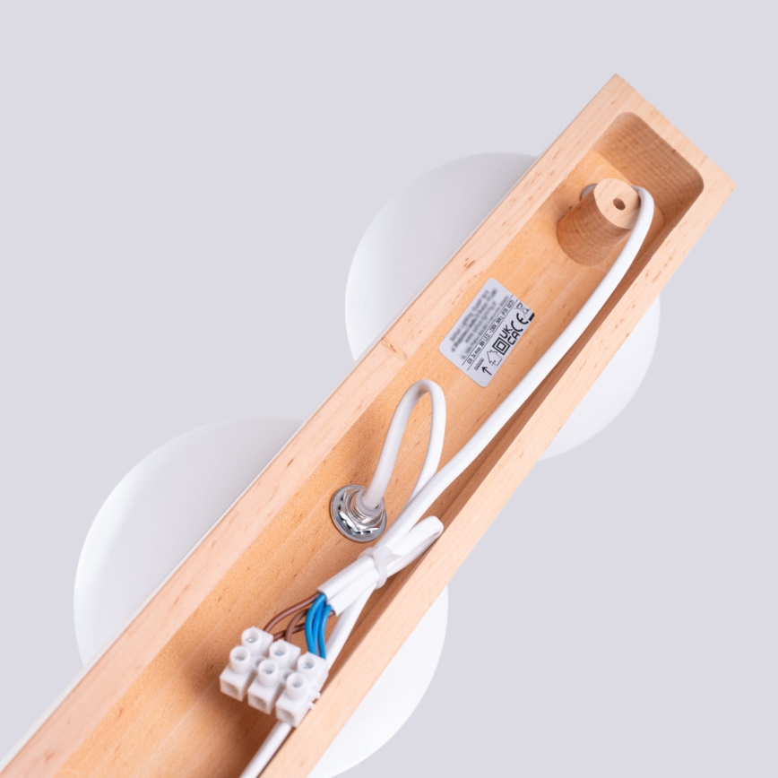 Φωτιστικό οροφής BULBO 3xG9/8W/230V οξιά/λευκό