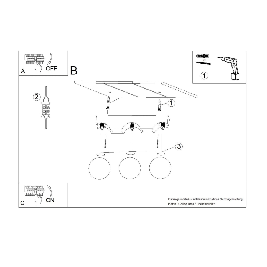 Φωτιστικό οροφής BULBO 3xG9/8W/230V οξιά/λευκό