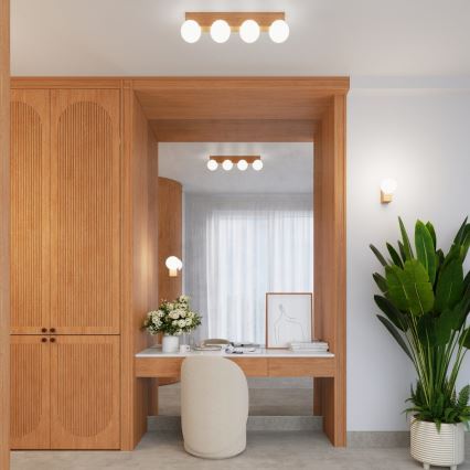 Φωτιστικό οροφής BULBO 4xG9/8W/230V οξιά/λευκό