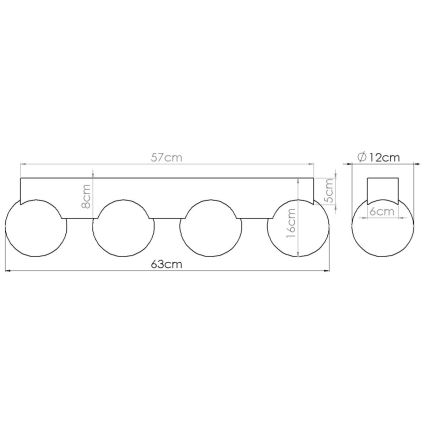 Φωτιστικό οροφής BULBO 4xG9/8W/230V οξιά/λευκό