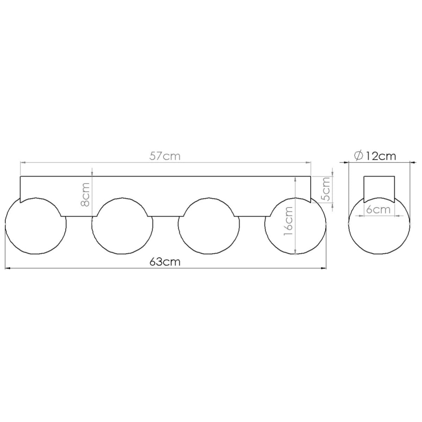 Φωτιστικό οροφής BULBO 4xG9/8W/230V οξιά/λευκό