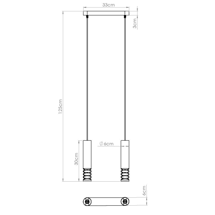 Κρεμαστό φωτιστικό οροφής LAMI 2xGU10/10W/230V λευκό