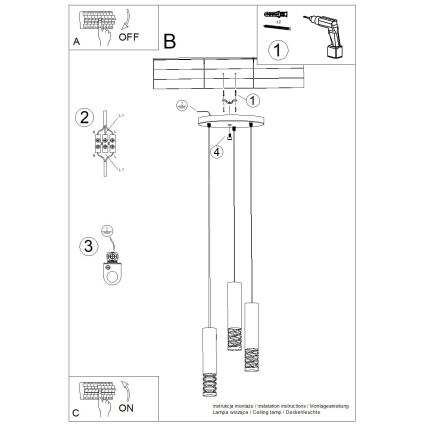 Κρεμαστό φωτιστικό οροφής LAMI 3xGU10/10W/230V λευκό