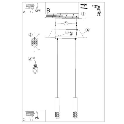 Κρεμαστό φωτιστικό οροφής LIRO 2xGU10/10W/230V λευκό