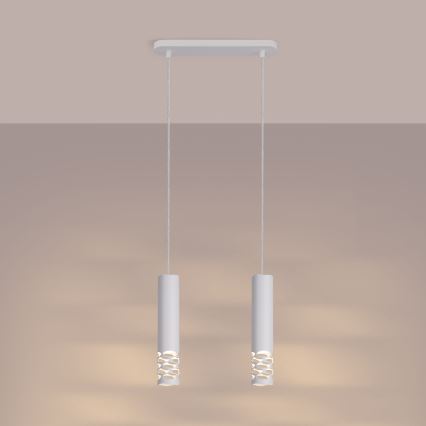 Κρεμαστό φωτιστικό οροφής LIRO 2xGU10/10W/230V λευκό