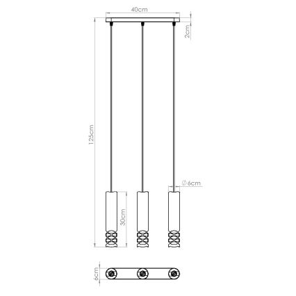 Κρεμαστό φωτιστικό οροφής LIRO 3xGU10/10W/230V λευκό
