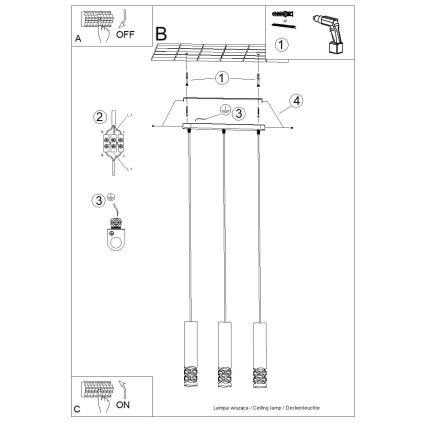 Κρεμαστό φωτιστικό οροφής LIRO 3xGU10/10W/230V λευκό