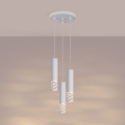 Κρεμαστό φωτιστικό οροφής LIRO 3xGU10/10W/230V λευκό