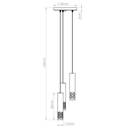 Κρεμαστό φωτιστικό οροφής LIRO 3xGU10/10W/230V λευκό