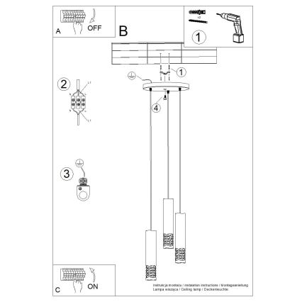 Κρεμαστό φωτιστικό οροφής LIRO 3xGU10/10W/230V λευκό