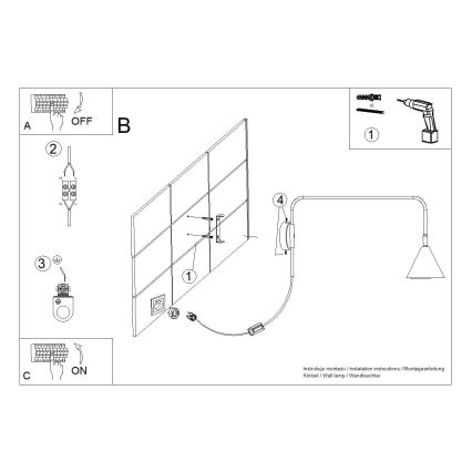 Λάμπα τοίχου NOX 1xE14/10W/230V λευκό