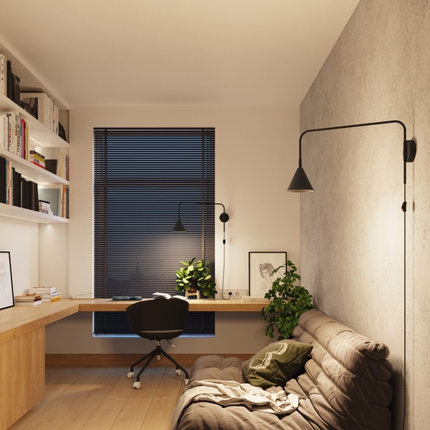 Λάμπα τοίχου NOX 1xE14/10W/230V μαύρο