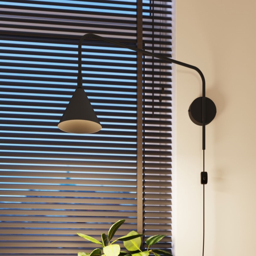 Λάμπα τοίχου NOX 1xE14/10W/230V μαύρο