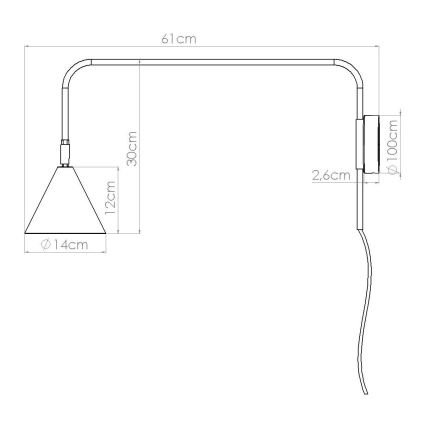 Λάμπα τοίχου NOX 1xE14/10W/230V κρεμ