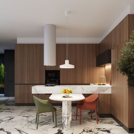 Κρεμαστό φωτιστικό οροφής BILO 1xE27/15W/230V διάμετρος 35 cm λευκό