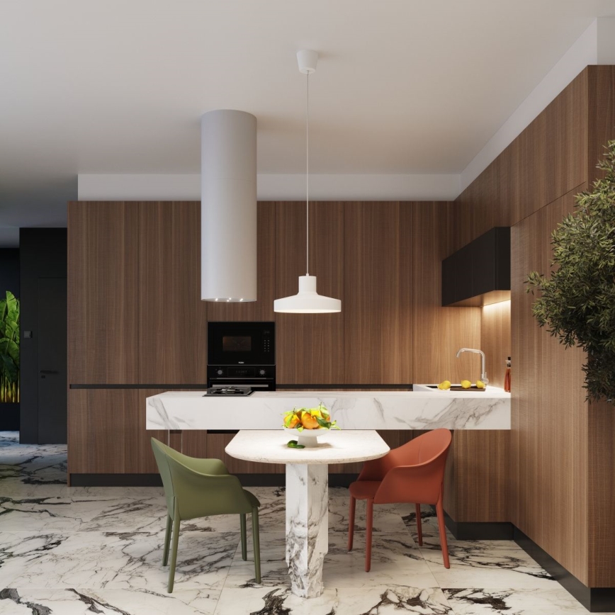 Κρεμαστό φωτιστικό οροφής BILO 1xE27/15W/230V διάμετρος 35 cm λευκό