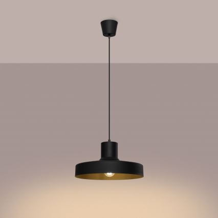 Κρεμαστό φωτιστικό οροφής BILO 1xE27/15W/230V διάμετρος 35 cm μαύρο