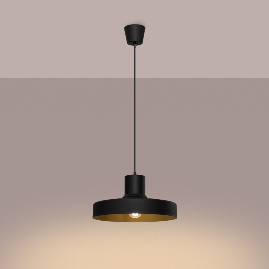 Κρεμαστό φωτιστικό οροφής BILO 1xE27/15W/230V διάμετρος 35 cm μαύρο