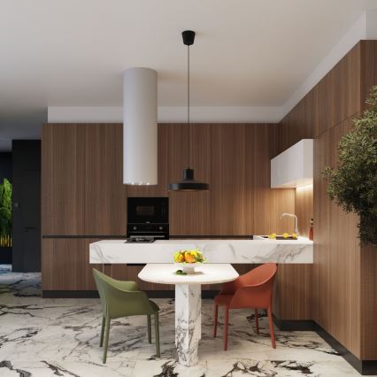 Κρεμαστό φωτιστικό οροφής BILO 1xE27/15W/230V διάμετρος 35 cm μαύρο