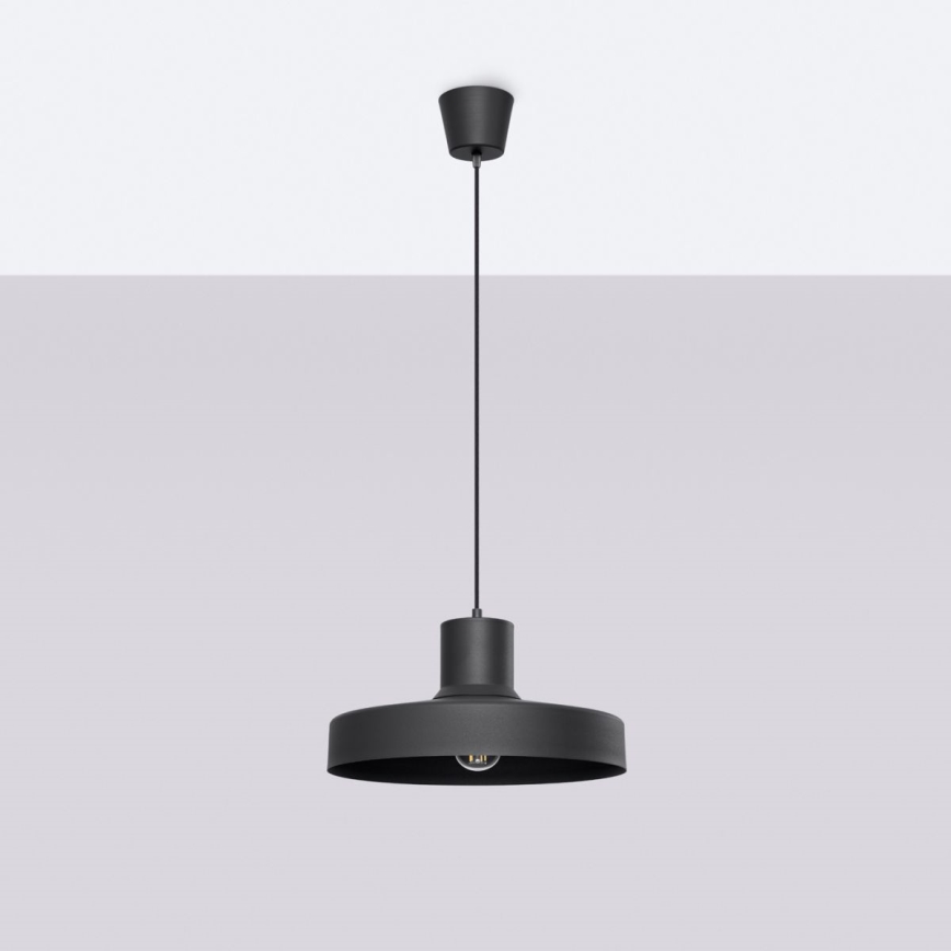Κρεμαστό φωτιστικό οροφής BILO 1xE27/15W/230V διάμετρος 35 cm μαύρο