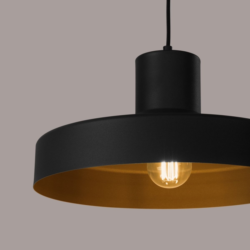 Κρεμαστό φωτιστικό οροφής BILO 1xE27/15W/230V διάμετρος 35 cm μαύρο