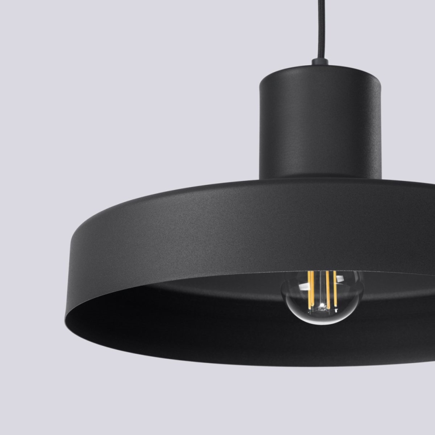 Κρεμαστό φωτιστικό οροφής BILO 1xE27/15W/230V διάμετρος 35 cm μαύρο