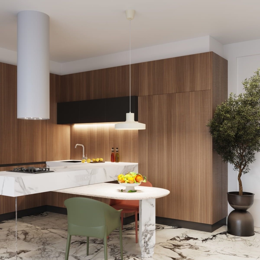 Κρεμαστό φωτιστικό οροφής BILO 1xE27/15W/230V διάμετρος 35 cm κρεμ