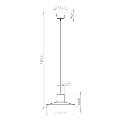 Κρεμαστό φωτιστικό οροφής BILO 1xE27/15W/230V διάμετρος 35 cm πράσινο