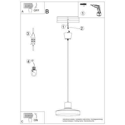 Κρεμαστό φωτιστικό οροφής BILO 1xE27/15W/230V διάμετρος 35 cm πράσινο