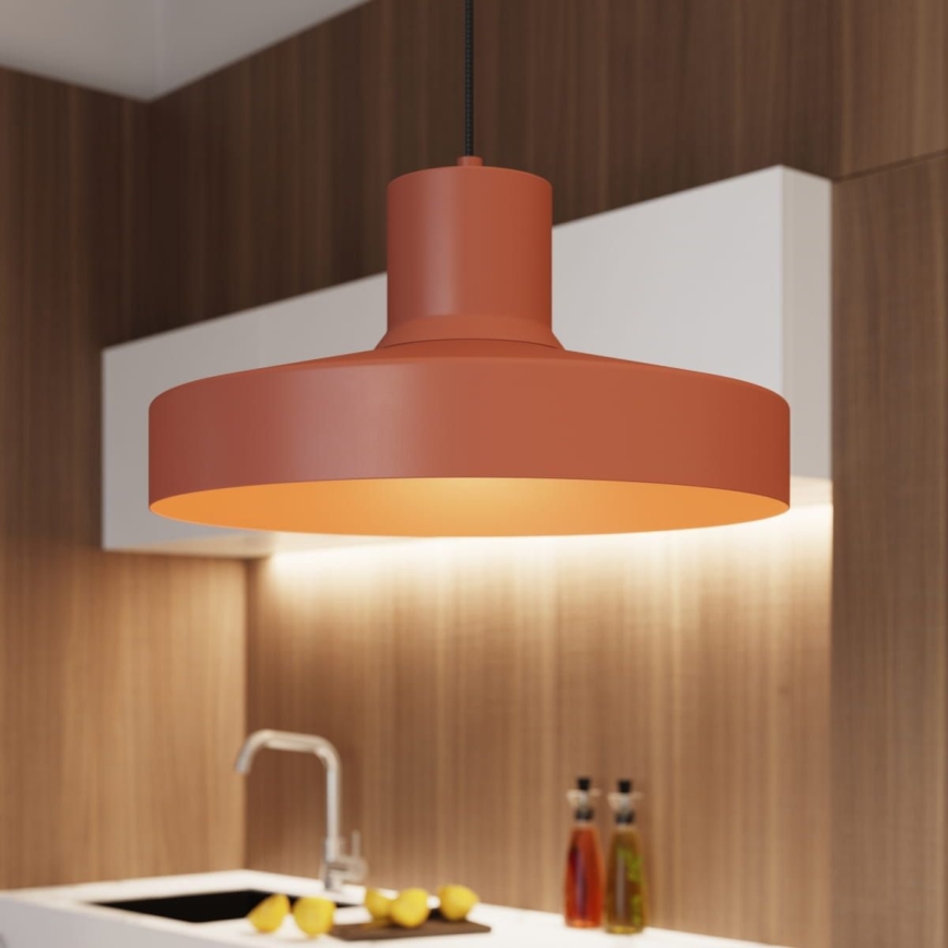 Κρεμαστό φωτιστικό οροφής BILO 1xE27/15W/230V διάμετρος 35 cm πορτοκαλί