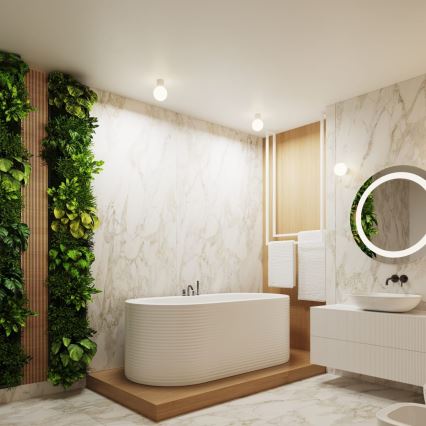 Επιτοίχιο φωτιστικό μπάνιου HALO 1xG9/8W/230V διάμετρος 12 cm IP44 λευκό