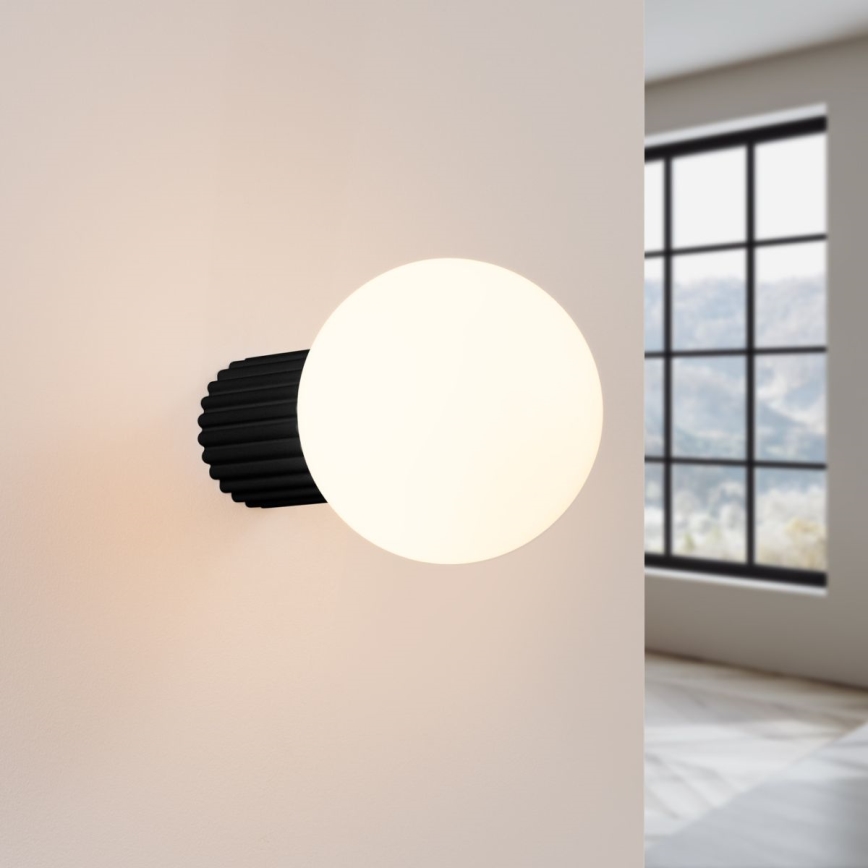 Επιτοίχιο φωτιστικό μπάνιου HALO 1xG9/8W/230V διάμετρος 12 cm IP44 μαύρο