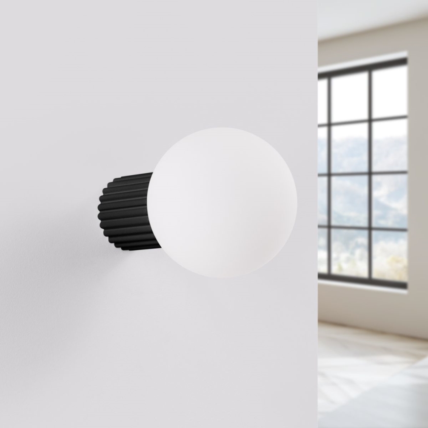Επιτοίχιο φωτιστικό μπάνιου HALO 1xG9/8W/230V διάμετρος 12 cm IP44 μαύρο