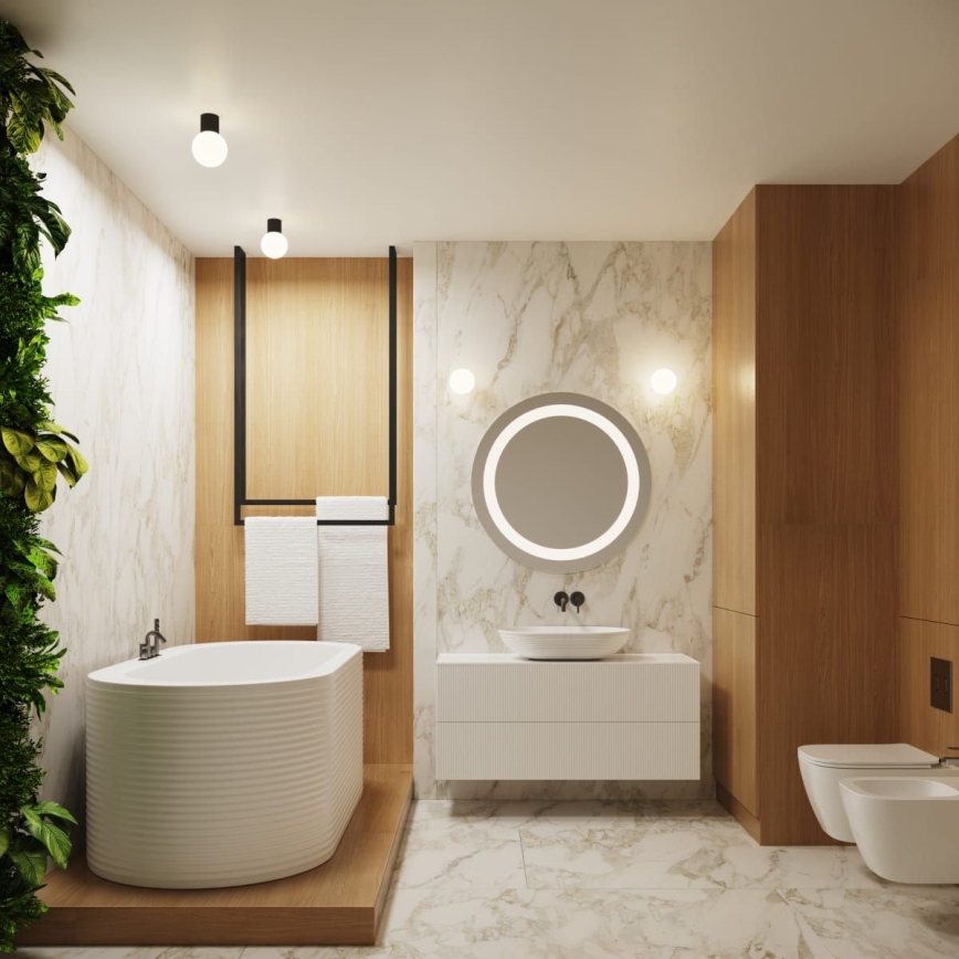 Φωτιστικό οροφής μπάνιου HALO 1xG9/8W/230V διάμετρος 12 cm IP44 μαύρο