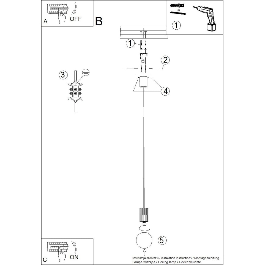 Κρεμαστό φωτιστικό οροφής HALO 1xG9/8W/230V διάμετρος 12 cm μαύρο