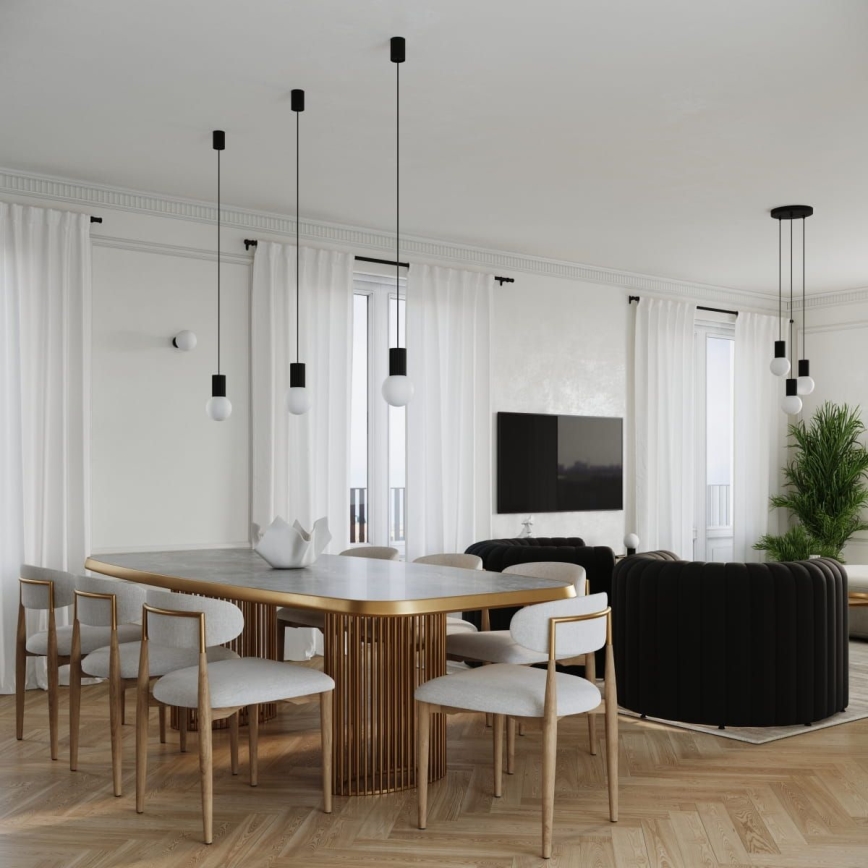 Κρεμαστό φωτιστικό οροφής HALO 1xG9/8W/230V διάμετρος 12 cm μαύρο
