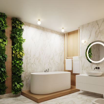 Επιτοίχιο φωτιστικό μπάνιου HALO 1xG9/8W/230V διάμετρος 12 cm IP44 κρεμ