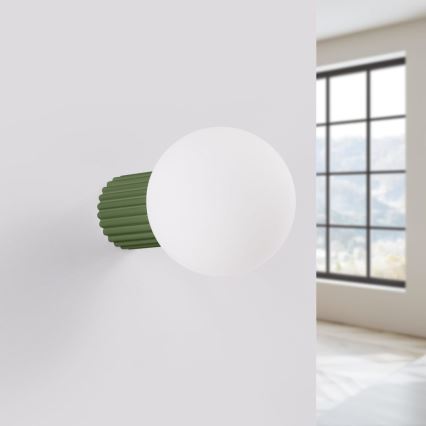 Επιτοίχιο φωτιστικό μπάνιου HALO 1xG9/8W/230V διάμετρος 12 cm IP44 πράσινο