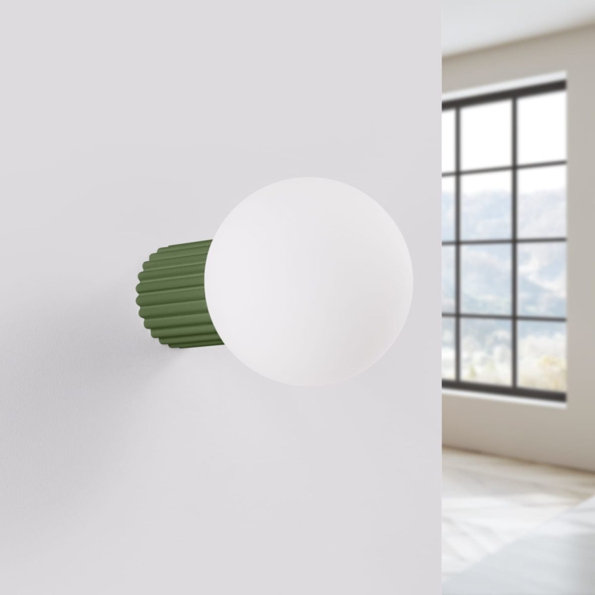 Επιτοίχιο φωτιστικό μπάνιου HALO 1xG9/8W/230V διάμετρος 12 cm IP44 πράσινο