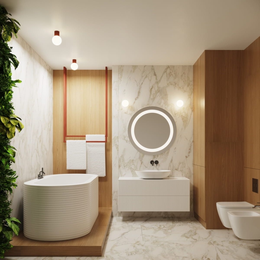 Επιτοίχιο φωτιστικό μπάνιου HALO 1xG9/8W/230V διάμετρος 12 cm IP44 πορτοκαλί