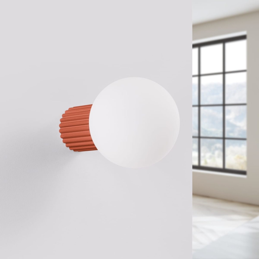 Επιτοίχιο φωτιστικό μπάνιου HALO 1xG9/8W/230V διάμετρος 12 cm IP44 πορτοκαλί